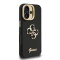 iPhone 16 Guess Grained 4G Logo Stativkamera Cover - Sort