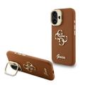 iPhone 16 Guess Grained 4G Logo Stativkamera Cover - Brun