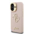 iPhone 16 Guess Grained 4G Logo Stativkamera Cover - Pink