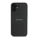 iPhone 16 Guess Grained Classic Logo Hybrid Cover - MagSafe-kompatibel - Sort