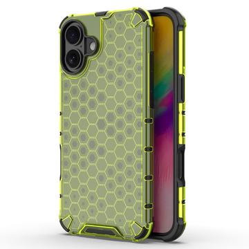 iPhone 16 Honeycomb Armored Hybrid Cover - Grøn