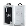 iPhone 16 Karl Lagerfeld Karl and Choupette MagSafe Cover i flydende silikone - Sort