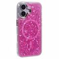 iPhone 16 MagSafe-kompatibel Glitter Pailletter Epoxy Cover - Hot Pink