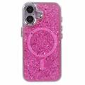 iPhone 16 MagSafe-kompatibel Glitter Pailletter Epoxy Cover - Hot Pink