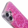 iPhone 16 MagSafe-kompatibel Glitter Pailletter Epoxy Cover - Hot Pink