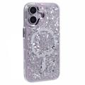 iPhone 16 MagSafe-kompatibel Glitter Pailletter Epoxy Cover - Hvid