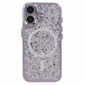 iPhone 16 MagSafe-kompatibel Glitter Pailletter Epoxy Cover - Hvid