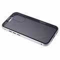 iPhone 16 Magnetisk Cover med Hærdet Glas - Privatliv - Sølv