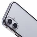 iPhone 16 Magnetisk Cover med Hærdet Glas - Privatliv - Sølv