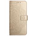 iPhone 16 Mandala Series Etui med Pung - Guld