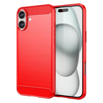 iPhone 16 Plus Børstet TPU Cover - Karbonfiber