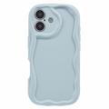 iPhone 16 Plus Candy Color Wavy TPU Cover - babyblå