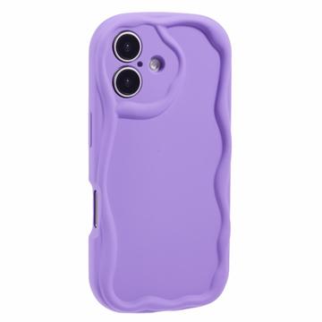 iPhone 16 Plus Candy Color Wavy TPU Cover - Lilla