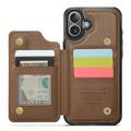 iPhone 16 Plus Caseme C22-etui RFID-kortpung - brun