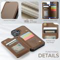 iPhone 16 Plus Caseme C22-etui RFID-kortpung - brun