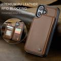 iPhone 16 Plus Caseme C22-etui RFID-kortpung - brun