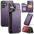 iPhone 16 Plus Caseme C22-etui RFID-kortpung - lilla