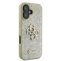 iPhone 16 Plus Guess Fixed Glitter 4G Metal Logo Cover - Guld