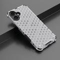 iPhone 16 Plus Honeycomb Armored Hybrid Cover - Grå