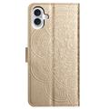 iPhone 16 Plus Mandala Series Etui med Pung - Guld