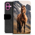 iPhone 16 Plus Premium Flip Cover med Pung - Hest