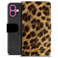 iPhone 16 Plus Premium Flip Cover med Pung - Leopard