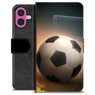 iPhone 16 Plus Premium Flip Cover med Pung - Fodbold