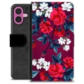 iPhone 16 Plus Premium Flip Cover med Pung - Vintage Blomster