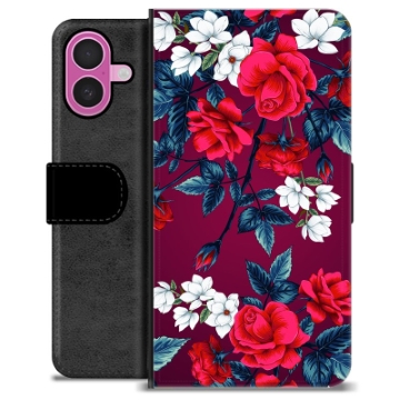 iPhone 16 Plus Premium Flip Cover med Pung - Vintage Blomster
