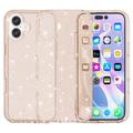 iPhone 16 Plus Stylish Glitter Series Hybrid Cover - Guld