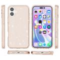 iPhone 16 Plus Stylish Glitter Series Hybrid Cover - Guld