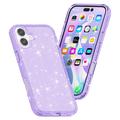 iPhone 16 Plus Stylish Glitter Series Hybrid Cover - Lilla