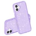 iPhone 16 Plus Stylish Glitter Series Hybrid Cover - Lilla