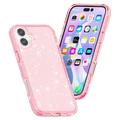 iPhone 16 Plus Stylish Glitter Series Hybrid Cover - Pink