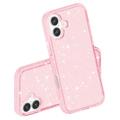 iPhone 16 Plus Stylish Glitter Series Hybrid Cover - Pink