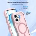 iPhone 16 Plus Bølgekant magnetisk hybrid cover - pink