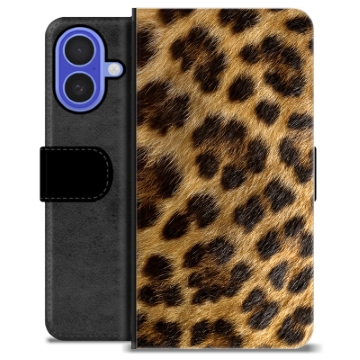 iPhone 16 Premium Flip Cover med Pung - Leopard