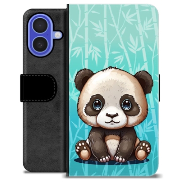 iPhone 16 Premium Flip Cover med Pung - Panda