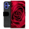 iPhone 16 Premium Flip Cover med Pung - Rose