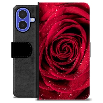 iPhone 16 Premium Flip Cover med Pung - Rose