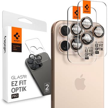 iPhone 16 Pro/16 Pro Max/17 Pro/17 Pro Max Spigen Glas.tR Ez Fit Optik Pro Kamera Linse Hærdet Glas - Desert titanium