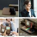 iPhone 16 Pro Caseme C22-etui RFID-kortpung - brun
