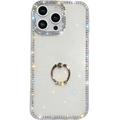 iPhone 16 Pro CrystalGlow Hybrid Cover med Ringholder - Hvid