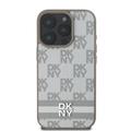 iPhone 16 Pro DKNY Ternet Mønster og Stribe Cover - Beige