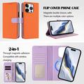 iPhone 16 Pro aftageligt pungetui med MagSafe, RFID-beskyttelse og håndrem - orange / lilla