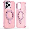 iPhone 16 Pro Glitter Hybrid Cover med Kickstand - MagSafe-kompatibel - Pink