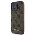 iPhone 16 Pro Guess 4G Metal Gold Logo Hybrid Cover - Brun