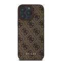 iPhone 16 Pro Guess 4G Metal Gold Logo Hybrid Cover - Brun