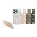 iPhone 16 Pro Guess Electroplated Stand Camera Frame MagSafe-etui med udskiftelige baggrunde