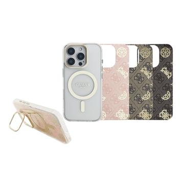 iPhone 16 Pro Guess Electroplated Stand Camera Frame MagSafe-etui med udskiftelige baggrunde